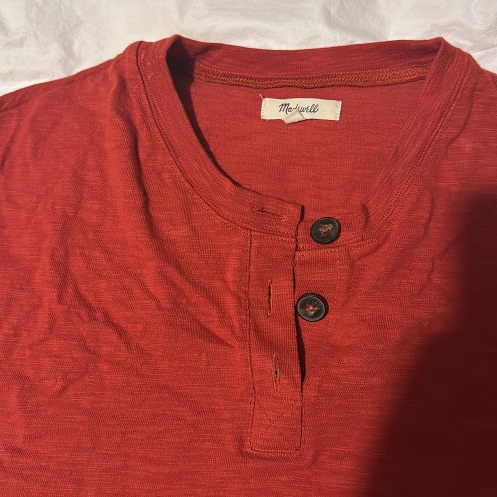 [Madewell] Raw-Edge Henley Tee - Picture 4 of 4